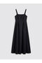 Nevavm Square Collar Strap Poplin Waist Fitted Dress with a Difference - 5