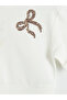 Ecru Sequined Girls' Dress - 4