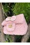 Girl's Pink Plush Bag with Bow Detail and Chain Strap, Stylish Hand & Shoulder Bag - 3