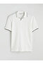 White Polo Neck Men's T-Shirt - 5