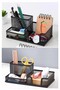 Silver Gray Desktop Metal Pen Holder Set 3-Piece Combo 1 Pack Mesh Perforated Colorful Pen Holder Paper Holder Container - 4