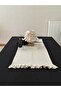 Natural Embroidered Linen Runner with Ruffles at Both Ends 50Cmx150Cm - 3