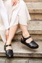E-240-R-28-N-800 Genuine Leather Velcro Tape Detailed Women's Sandals Black - 3