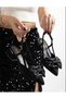 Peri 648 Women's Black Gold Accessory Detailed Bow Low Heeled Shoes