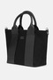 Women's Hand and Shoulder Bag Zippered Black Suede Leather Bag - 3