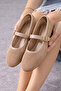 Mink Knitwear Mesh Gold Buckle Belt Strap Ballerinas Summer Ballerinas Stc1285