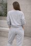 Lıvo Printed Oversize Hoodless Tracksuit Set – Gray Color – Casual Comfortable Combination - 4