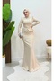 Mira Stone-Tailored Hijab Evening Dress - 3