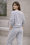 Lıvo Printed Oversize Hoodless Tracksuit Set – Gray Color – Casual Comfortable Combination - 3