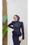 Mira Stone-Tailored Hijab Evening Dress - 4