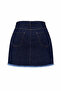 Women's Slit Mini Dark Navy Blue Denim Skirt - 6