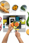 Bright Geometric Shapes, Glass Cutting Board and Presentation Tray - Hygienic and Durable 35X25 cm - 8
