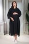 New Season Black Fisto Linen Dressing Gown Special Design Cotton Maternity Dressing Gown, Nightgown Set of 2 - 2