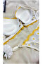 Women's Floral Patterned Supported Embroidered Bustier Set - White - 2