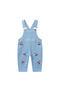 Baby Girl Cherry Embroidered Denim Salopet Set with White T-Shirt 6-24 Months - 3