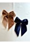 Set of 2 Velvet Bow Hair Clips - 8 cm Automatic Clip-On