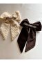 Set of 2 Velvet Bow Hair Clips - 8 cm Automatic Clip-On - 2