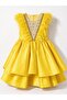 Girl's Matte Satin Evening Dress 2-10 Years Old, with Sheet Accessories, Birthday, Wedding - 4