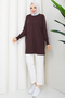 Women's Rayon Mercerized Knitwear Tunic with Middle Seam - 3