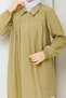 Women's Pleated Zipper Detailed Polo Collar Tunic - 6