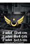 Turkish Flag - Moon Star Wing Sticker Set of 6 - Auto Motor Windshield Decoration Foil