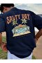 تي شيرت رجالي كبير الحجم مطبوع عليه SALTY DAY على الظهر