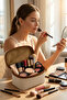 Large Size Makeup and Organizer Bag with Stylish Textured Fabric and Zipper, Multi-Purpose for Travel & Daily Use - 3
