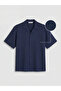 Indigo Regular Fit Krinkle Men's Shirt by Güli̇s Gi̇yi̇m