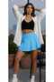 Shorts Skirt Blue Polyamide Diver Women's Mini Above Knee Swimwear Bikini Style Sporty Casual Tennis Skirt - 3