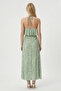 Halter Neck Slit Patterned Long Dress - 1019 - 2