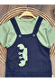 Crab Embroidered Snap-On Shoulder Badi Summer Salopet Baby Boy Set - 3