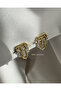Geometric Zircon Stone Gold Earrings - Geometric Zircon Stone Gold Earrings - 3