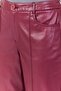 Women Skinny Fit Solid Leather Straight Leg Pants, Maroon - 4