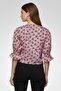 Women V-Neck Short Sleeve Allover Print Crop Top, Multicolor - 3