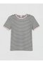 Lcw Kidswhite Crew Neck Striped Girls' T-Shirt