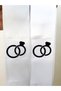 Black color ring symbol printed jewelry ribbon for bride and groom