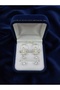 Zircon Stone Flower Dangle Hoop Model Silver Color Steel Earrings - Tarnish Resistant - 3