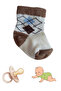 Patterned Unisex Baby Combed Cotton Booties Socks 3 Pack - 3