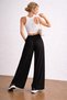 Women's Black Gofre Breathable Fabric Summer Loose Spanish Flare High Waist Casual Loose Pantalon - 5