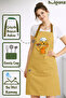 Kitchen Apron Set of 2 Stain-Resistant Water-Repellent Fabric Fade-Resistant Print Chef Golden Double Kitchen Apron - 4