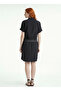 Women's Black Belted Shirt Dress - 2