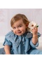 Baby Girl Light Blue Denim Dress Embroidery Detailed Ruffle Collar Buttoned Pocket Casual Baby Dress - 3