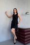 Black Bowknot Zero Sleeve Mini Dress