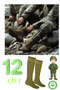 12 Pairs of Soldier Socks Lycra Combed Cotton Flexible Socks Long 4 Season Soft Comfortable Quality Socks