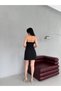 Black Bow Detail Mini Evening Dress Graduation Dress - 5