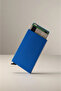 Blue Mechanism Metal Card Holder - with Automatic Card Ejection System