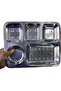 5 Compartment Stainless Steel Dinner Plate with Free Spoon - 2