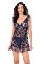 Women'S, Navy Blue, Short Tulle Nightgown