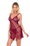 Women's, burgundy, short tulle nightgown - 2