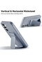 Soft Silicone Horizontal & Vertical Kickstand Cover Wrist Strap Case for Samsung Galaxy A55 5G Grey - 2